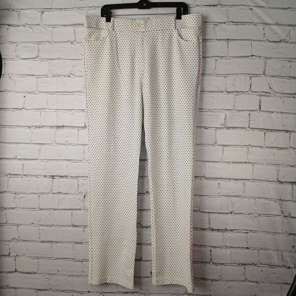 BETA BRAND WHITE PANTS WITH BLACK SQUARE DOT, SIZE XXL, NWOT - Picture 1 of 8